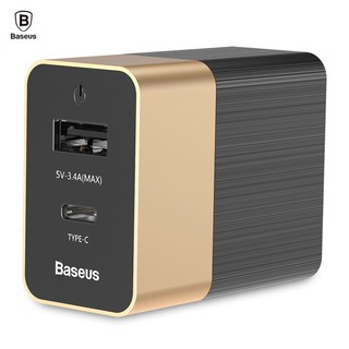 Baseus Duke 15W 5V 3.4A (Max) 2 Ports USB Type C Universal Charge Adapter หัวชาร์จ เบซุส ดยุค ชาร์จเร็ว ชาร์จไว 3.4A