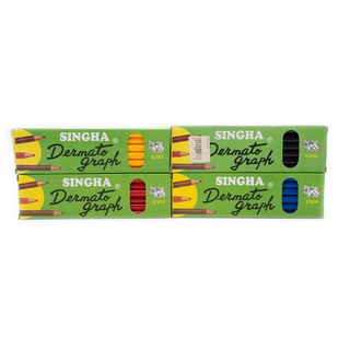 ดินสอเขียนกระจก Singha Dermato Graph No-6300 มี4สีให้เลือก [กล่องละ 12 แท่ง]