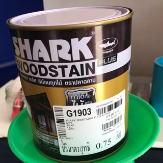 Shark woodstain plus สีย้อมทุกไม้ ปลาฉลาม สีไม้สัก ขนาด1/4