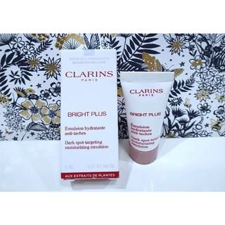 อิมัลชั่นลดเลือนจุดล่างดำ แท้💯%Clarins Bright Plus Dark spot targeting moisturizing emulsion 15ml. มีฉลากไทย