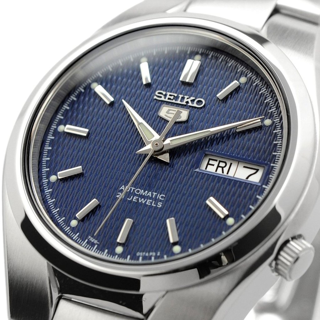 SEIKO 5 SNK603K1 SNK603 Automatic 21 Jewels Blue Dial Stainless Steel ...