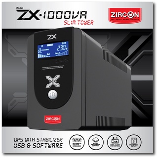 ZIRCON UPS เครื่องสำรองไฟ รุ่น ZX 1000VA/550W