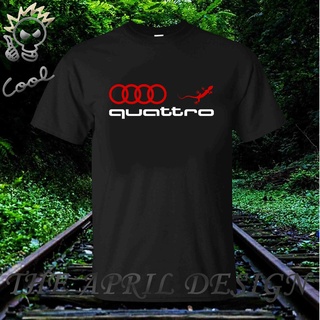 เสื้อยืดสีขาวเสื้อยืด พิมพ์ลายรถแข่ง Audi quattro r8 tt a5 สําหรับผู้ชายS-4XL