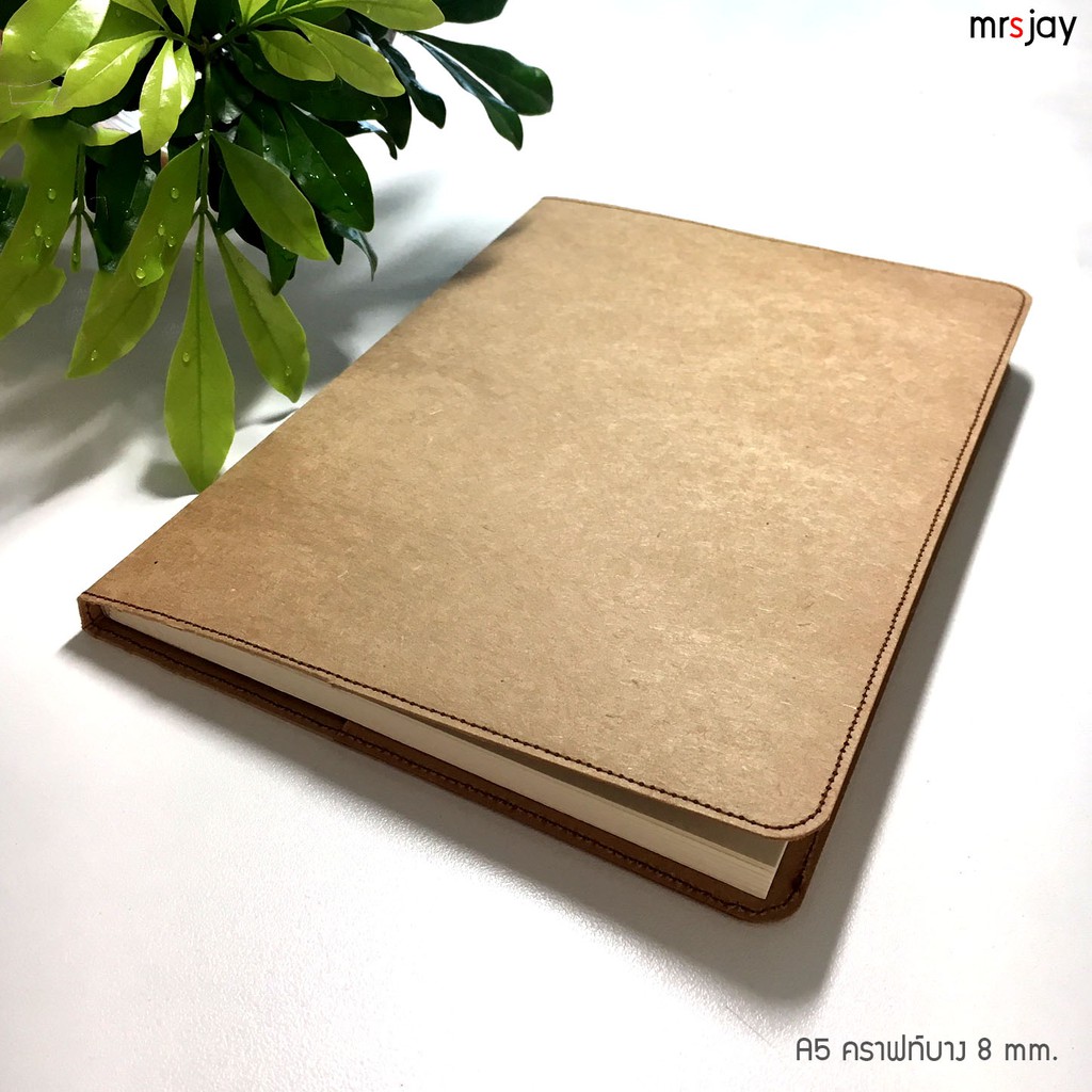 สมุดโน๊ตA5 ปกคราฟท์ แบบบาง ราคาส่ง สำหรับลูกค้าซื้อปริมาณมาก ปกกระดาษคราฟท์เย็บขอบ 96 หน้าหรือความหนา 8 มม.