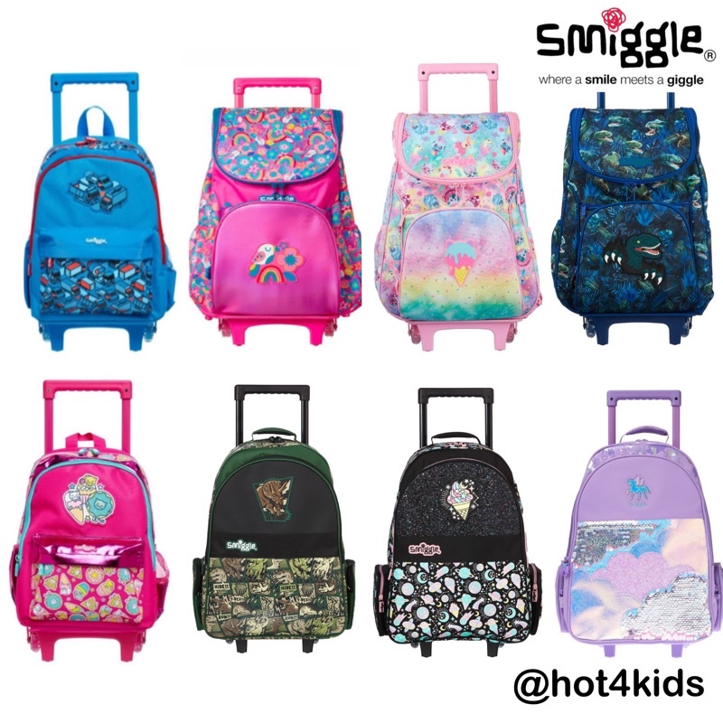 ✅smiggle สมิกเกอร์ trolley backpack 14,18 นิ้ว กระเป๋าล้อลาก 💰จ่ายปลายทางได้💵แท้ 💯