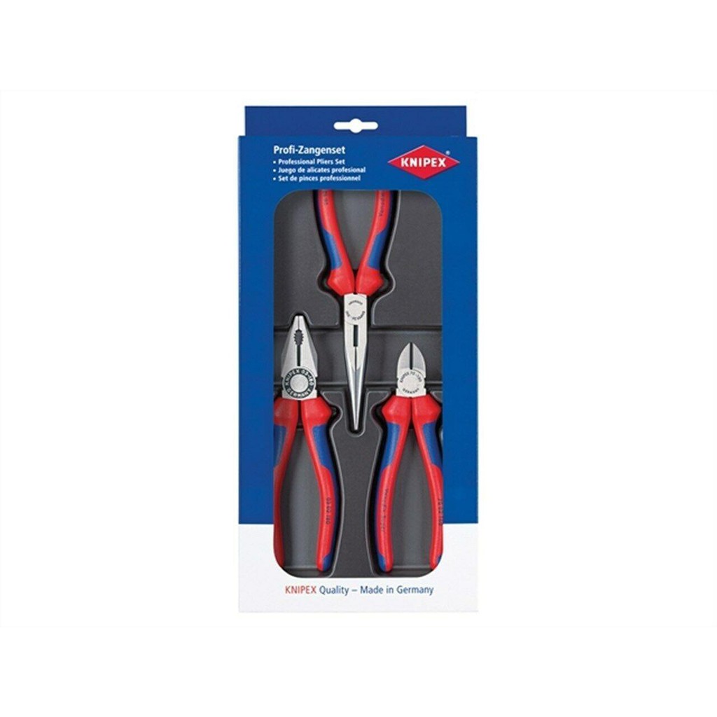 Knipex set ชุดคีมสำหรับงานประกอบ (คีมปากจิ้งจก คีมปากแหลม คีมปากเฉียง) 002011