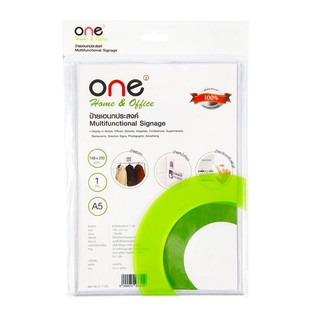 ป้ายโชว์เอกสาร A5 148x210 มม. สีใส ONE K-1128 A4 Document Sign Display 148x210 mm. Clear Color ONE K-1128