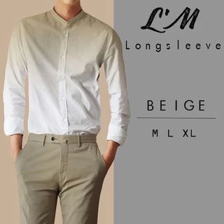 [เหลือ157฿ใส่โค้ดส่วนลด LMOF5PER ] 7สี!!! เกาหลีฝุดๆ เสื้อเชิ้ตผู้ชาย คอจีนแขนยาว ไล่สี L'M men's style