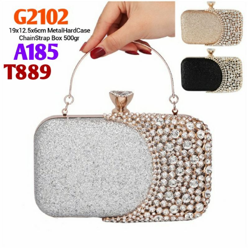 จิจ. Permata Party คลัทช์กระเป๋าถือกระเป๋า G2001 G2002 G2102 T889 A185 1kg2 PREMIUM DIAMOND GLITTERS