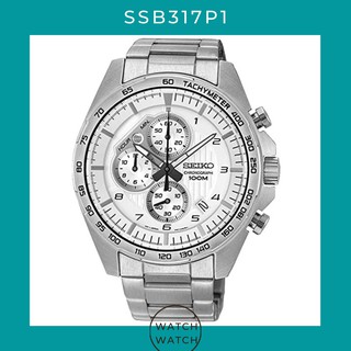 นาฬิกา Seiko Chronograph Tachymeter Quartz SSB317 SSB317P1 SSB317P Mens Watch