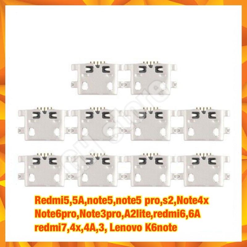 ก้นชาร์จ ชาร์จเปล่า Redmi5,5A,note5,note5 pro,s2,Note4x,Note6pro,Note3pro,A2lite,redmi6,6A,redmi7,4x,4A,3, Lenovo K6note
