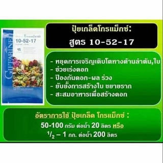 ปุ๋ยเกล็ด กิฟฟารีน โกรแม็กซ์ 10-52-17สูตร ฟอสฟอรัสสูง หยุดต้น สวน สร้างดอก พัฒนาราก ดืน คุณภาพดี ส่งฟรี