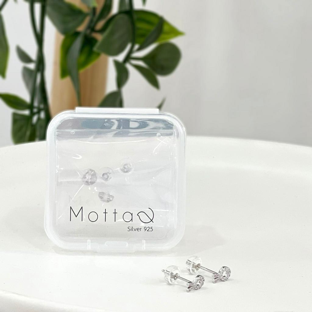 Motta แป้นต่างหูเงินแท้ 92.5 คลุมด้วยยาง
