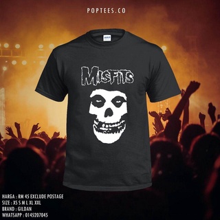 Tee BADASS HM เสื้อยืดผ้าฝ้าย 100% พิมพ์ลายกราฟิก Misfits BAND GILDAN UNISEX เสื้อยืดคอกลมผ้าฝ้าย (พร้อมส่ง)