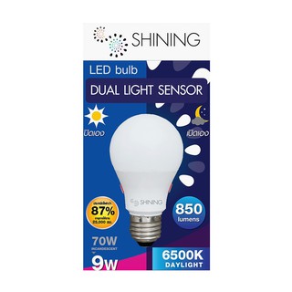 หลอด LED TOSHIBA LIGHT SENSOR DL 9วัตต์ สีขาว หลอดไฟภายในบ้านเอนกประสงค์