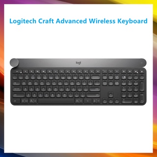 Logitech Craft Advanced Wireless Keyboard with Creative Input Dial and Backlit Keys, Dark grey and aluminum แบบไร้สายสําหรับขั้นสูงแป้นพิมพ์ไร้สาย