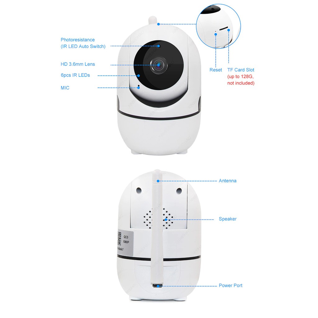 UPine IP camera motion wifi 2 MP HD กล้องวงจรปิด ไร้สาย คมชัด มี AI ...