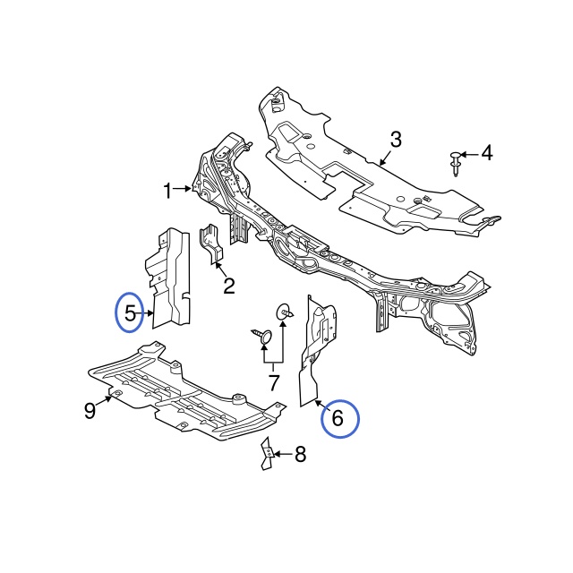 FORD RANGER T7 - 2015-2019 AIR GUIDE RIGHT & LEFT - EB3Z-8310R / EB3Z-8311M