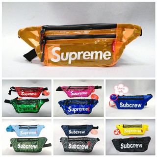 กระเป๋าคาดเอวคาดอก  supreme  สุพรีม กันน้ำ ผ้าหนา คาดเอวแฟชั่น กระเป๋ากีฬา ใส่หูฟัง คงทน