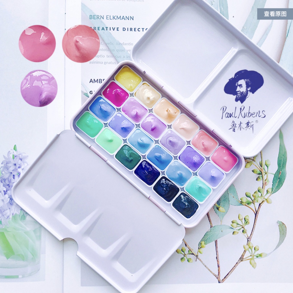 สี​น้ำพาสเทล​ Paul Rubens​ สีน้ำ เกรดอาร์ตติส​ สีโทนพาสเทล​​​ สีเนื้อ 1ml 24​ สี​ (พรี15-35วัน กล่องเหล็ก สุ่มลาย)