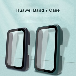 ฟิล์มกันรอยหน้าจอ PC แข็ง + กรอบเคส สําหรับ Huawei Band 7 Smart Watch ฝาครอบกันชนป้องกัน สําหรับ Huawei band7