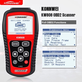 Konnwei KW808 OBD2 เครื่องสแกนเนอร์วินิจฉัยรถยนต์ OBD2 สําหรับรถยนต์