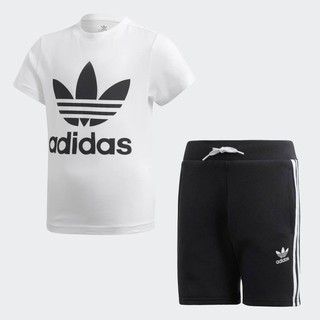 Adidas เซ็ตเสื้อ + กางเกงขาสั้น ขาวดำ ของใหม่ ป้ายห้อย