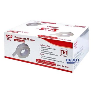 SOS Plus Transperent Tape TR1 1/2"x10หลา เทปแต่งแผลชนิดใส