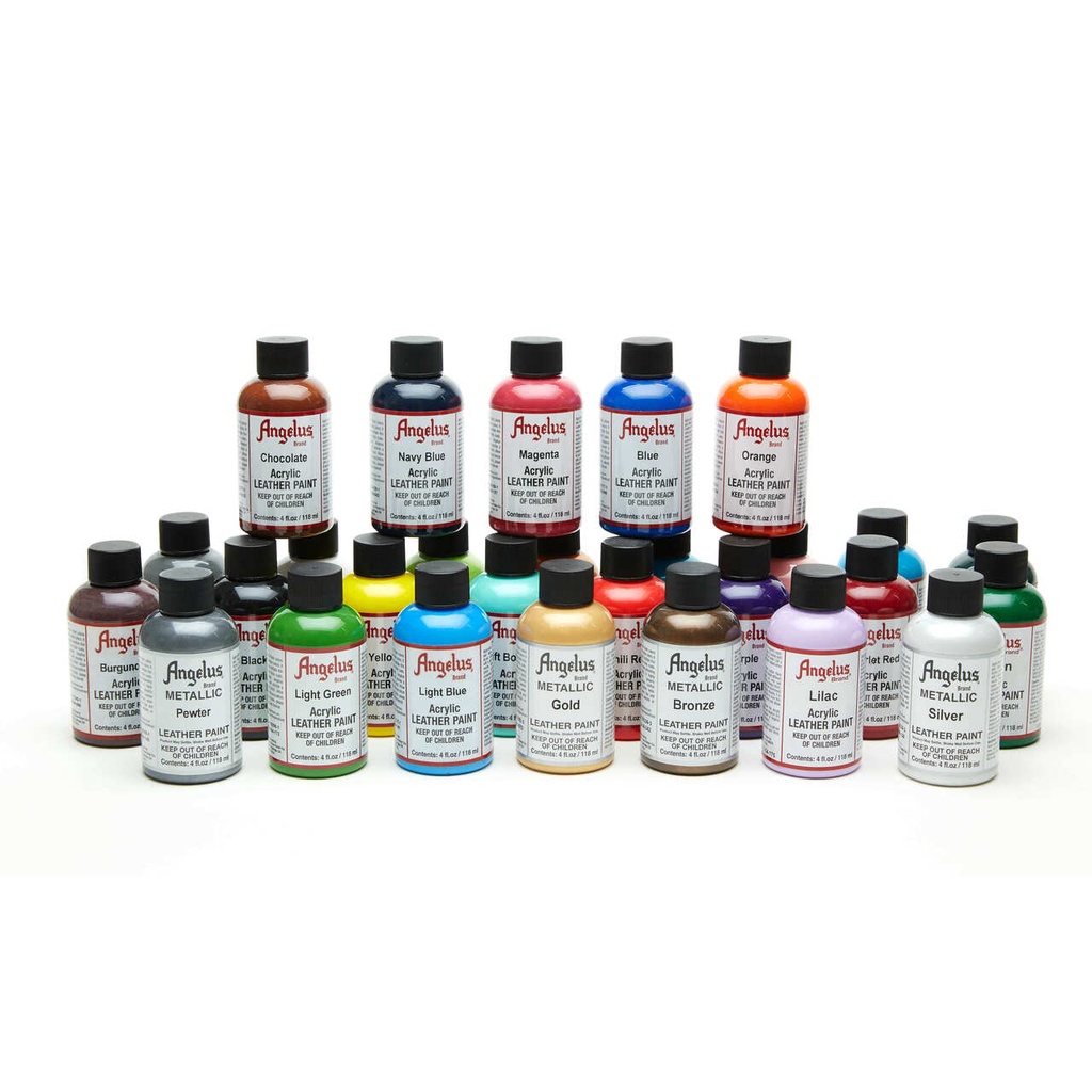 Angelus paint ขวดใหญ่คุ้มกว่า!! 4 OZ สีอคิลิคทาหนัง ผ้า made in usa 🇺🇸