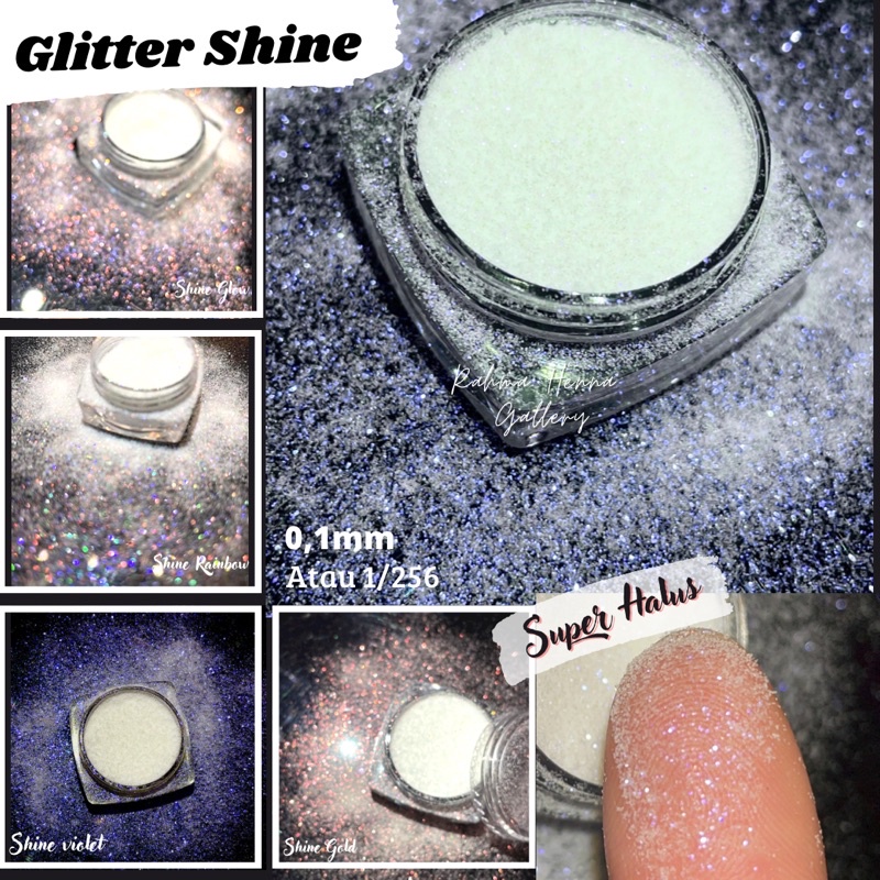 0.1มม. หรือ 1/256 GLITTER SHINE FINISHING WHITE HENNA, WHITE GLITTER