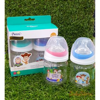 ขวดนม PUREEN Toy Story TRITAN ขวดใสคอกว้าง 4oz. Pack2 (แพค 2ขวด) BPA FREE