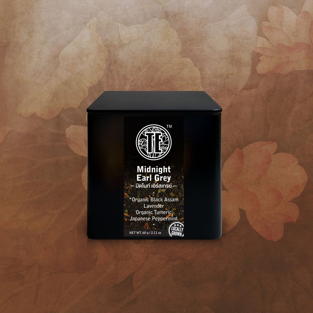 TE Midnight Earl Gray (Black Tea Base) เอิร์ลเกรย์เบลนด์พิเศษ ด้วยชาดำอัสสัม ลาเวนเดอร์ เปปเปอร์มิ้นท์ ขมิ้นชัน