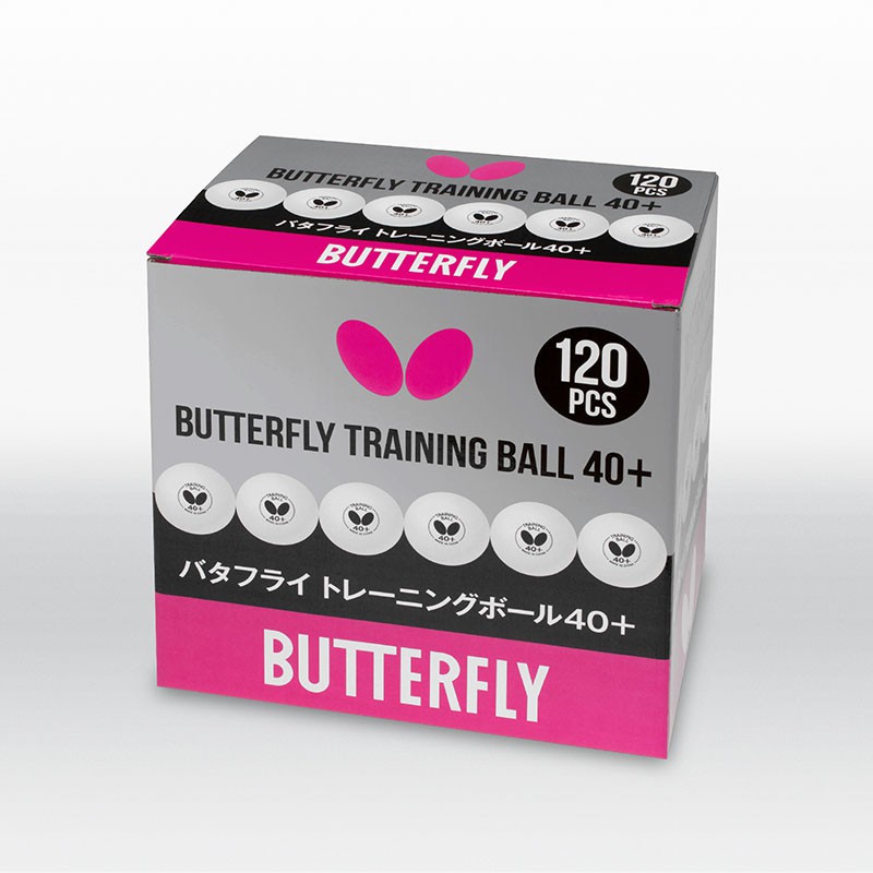 ลูกปิงปองยี่ห้อ BUTTERFLY TRAINING 40+ กล่องละ 120 ลูก สีขาว