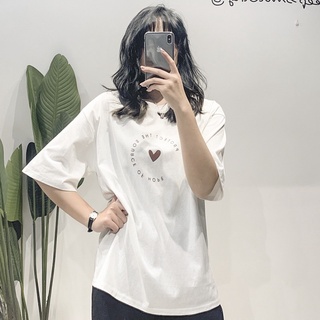 🌟พร้อมส่ง🌟เสื้อยืดคอกลม Oversize สไตล์เกาหลี มินิมอล สีขาว