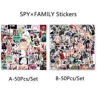 Z&amp;m❀ สติกเกอร์ ลายการ์ตูนอนิเมะ SPYFAMILY ❀ สติกเกอร์รูปลอก กันน้ํา สําหรับของเล่น 50 ชิ้น/ชุด