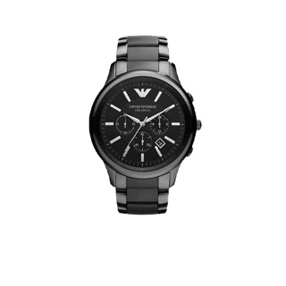 EMPORIO ARMANI นาฬิกาข้อมือผู้ชาย รุ่น AR1452 Ceramica Chronograph Black Dial - Black