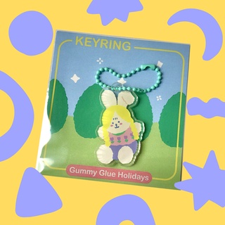 Gummy Glue Holidays | Single Two-Side Keyring พวงกุญแจ ลาย Rabbit Doll