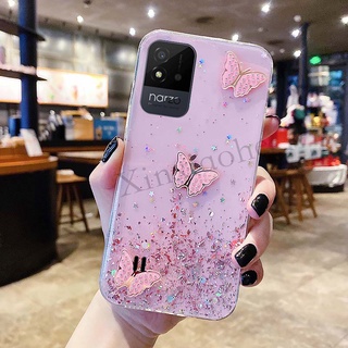 เคสโทรศัพท์ Realme Narzo 50i butterfly Soft Transparent Bling Glitter Realme Narzo50i cover 2021