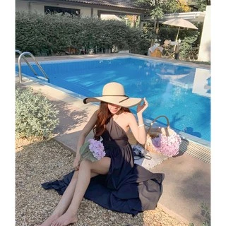 (C3) ชุดเดรสยาวสุดแซ่บ มีเชือกคล้องคอ งานปังชุดไปทะเล🌴🔥ส่งไวพร้อมส่ง