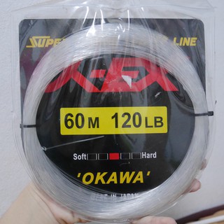 สายฟูโรคาร์บอน  OKAWA a-EX SUPER STRONG LEADER LINE  60 M 120 LB / 150 LBสายช๊อคหลีด โอกาว้า