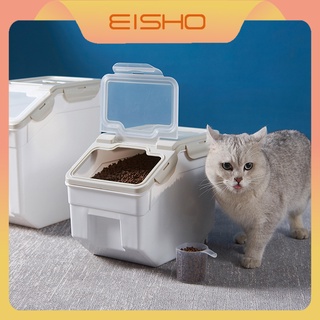 Eisho กล่องเก็บอาหารสัตว์เลี้ยงแมวสุนัข ภาชนะใส่อาหาร ถังอาหารสัตว์เลี้ยงกันชื้นกันมด ปริมาณใหญ่