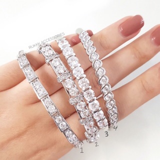 Diamond Bracelet กำไลข้อมือ กำไลเพชร CZ เครื่องประดับแฟชั่น ผู้หญิง แฟชั่นเกาหลี