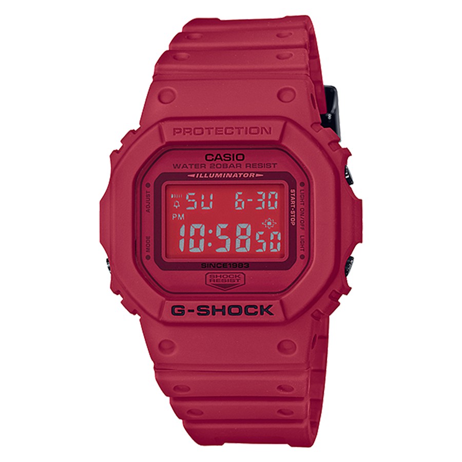 Casio G-Shock นาฬิกาข้อมือผู้ชาย สายเรซิ่น รุ่น DW-5635C-4 RED OUT LIMITED EDITION - สีแดง