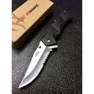 มีดพับ (pocket knife) Ganzo G617 ของแท้ เหล็ก 440A กึงใบหยัก (half serrated), flipper มีดแคมป์ มีดเดินป่า EDC