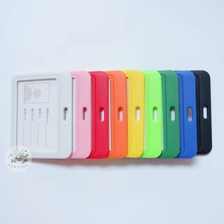 พร้อมส่ง! กรอบใส่บัตร แนวตั้ง/นอน 12สี พลาสติกอย่างดี เฟรมการ์ด กรอบบัตร ป้ายห้อยบัตร