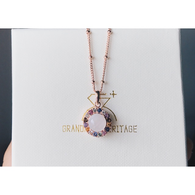 สร้อยคอ+ จี้พลอยล้อม Eclipse