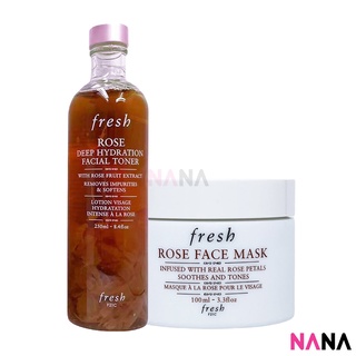 Fresh Rose Deep Hydration Set: Facial Toner 250 ml + Fresh Rose Face Mask 100ml (2 items)