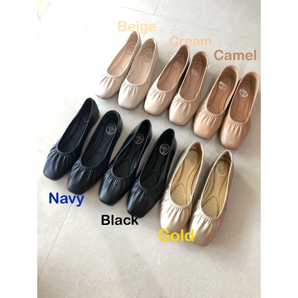 งานโล๊ะสต็อคค่ะ อาจมีตำหนิ D631127🥟[พร้อมส่ง]🥟ไซส์ปกติ  De Shoes หน้ารองเท้าจับจีบนิดๆ เรียบร้อย มีดีเทล