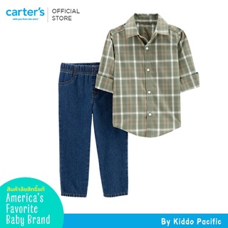 Carters Short Sleeve + Pants 2Pc Green Plaid L9 คาร์เตอร์เสื้อผ้าชุดเซท 2 ชิ้น