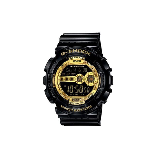 Casio G-Shock นาฬิกาข้อมือผู้ชาย สายเรซิน รุ่น GD-100GB-1DR - Black/Gold
